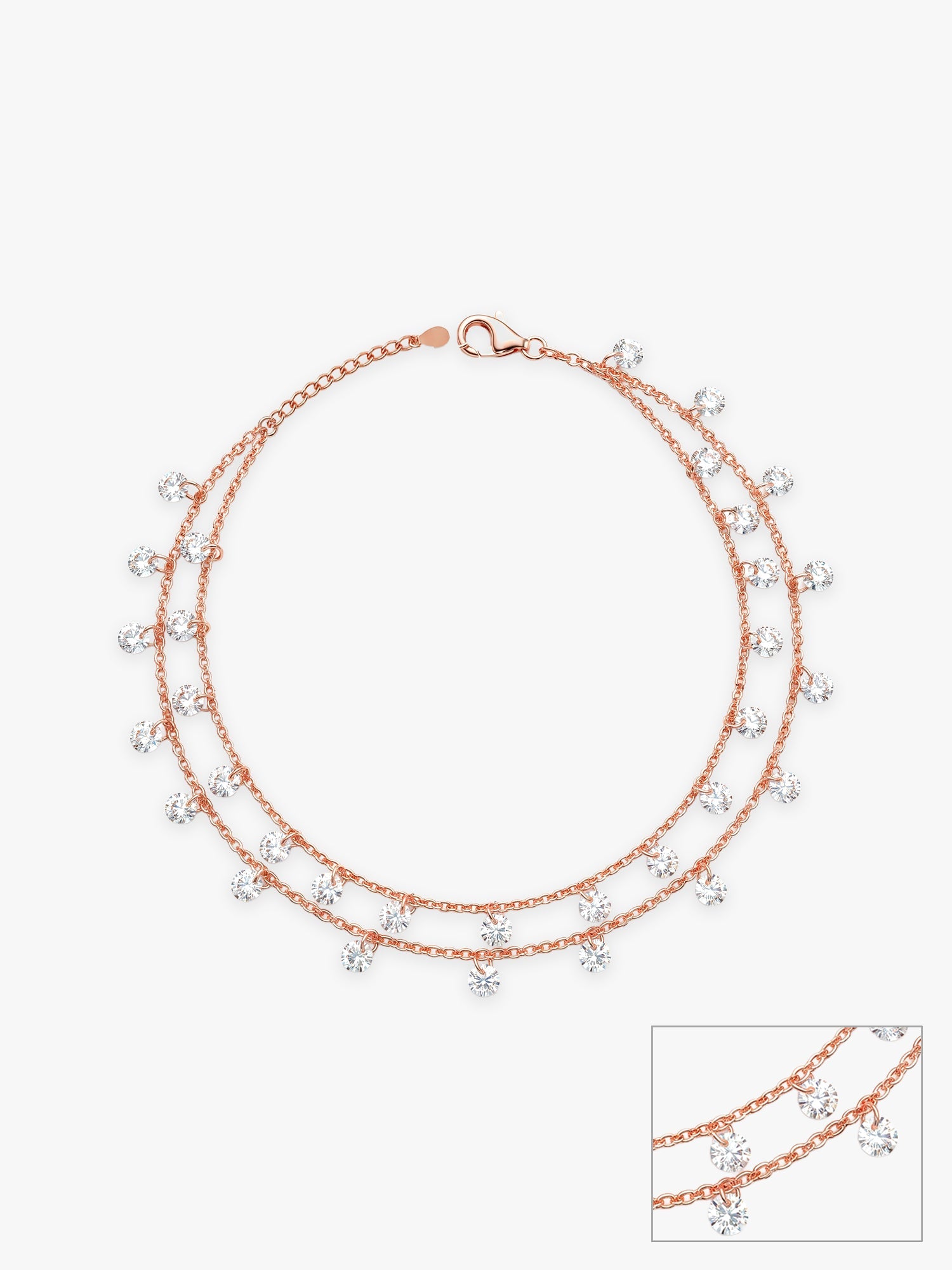 Rose Gold Layered Queen's Anklet