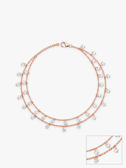 Rose Gold Layered Queen's Anklet