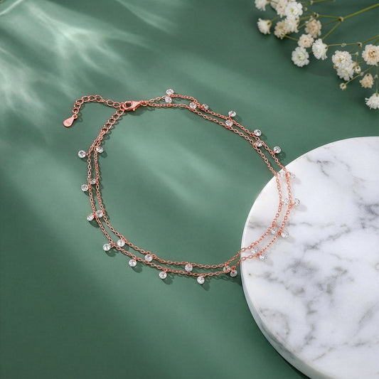 Rose Gold Layered Queen's Anklet