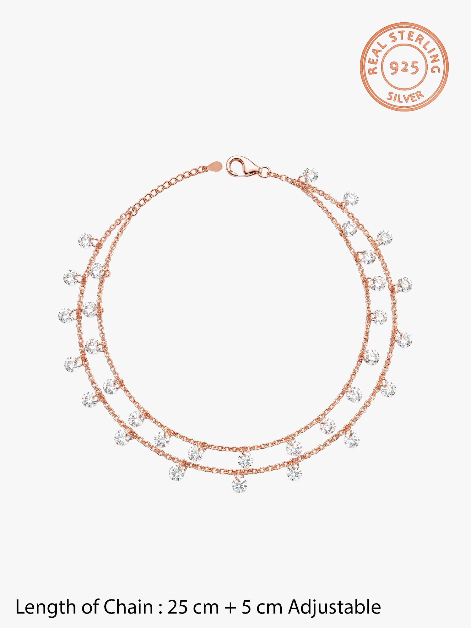 Rose Gold Layered Queen's Anklet