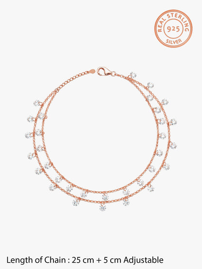 Rose Gold Layered Queen's Anklet