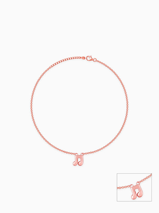 Rose Gold Musical Note Anklet