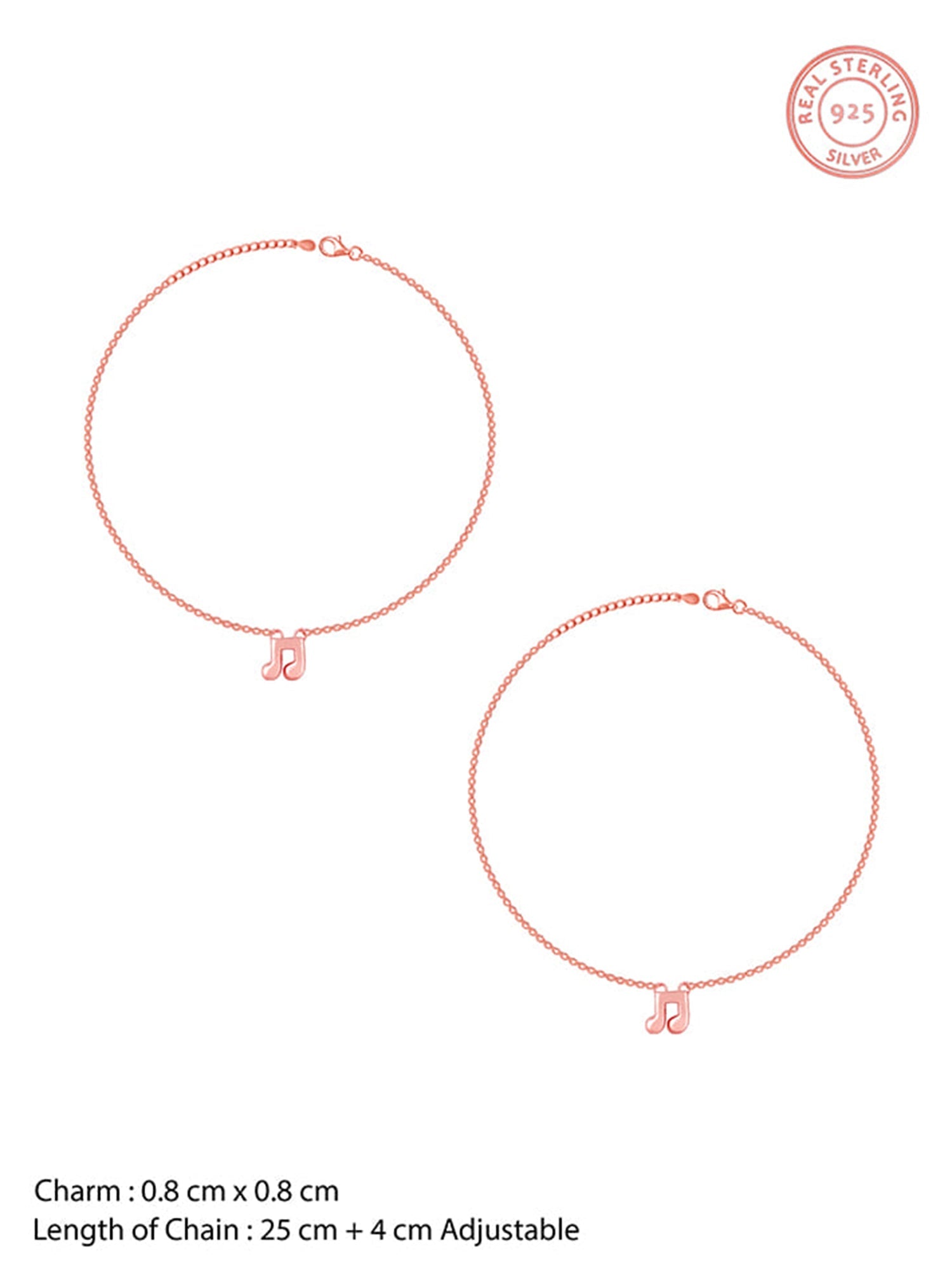 Rose Gold Musical Note Anklet