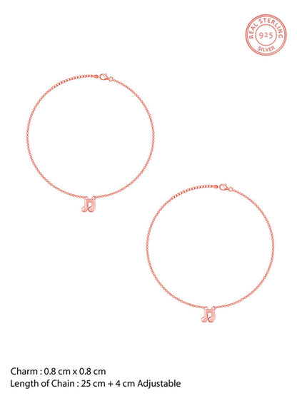 Rose Gold Musical Note Anklet