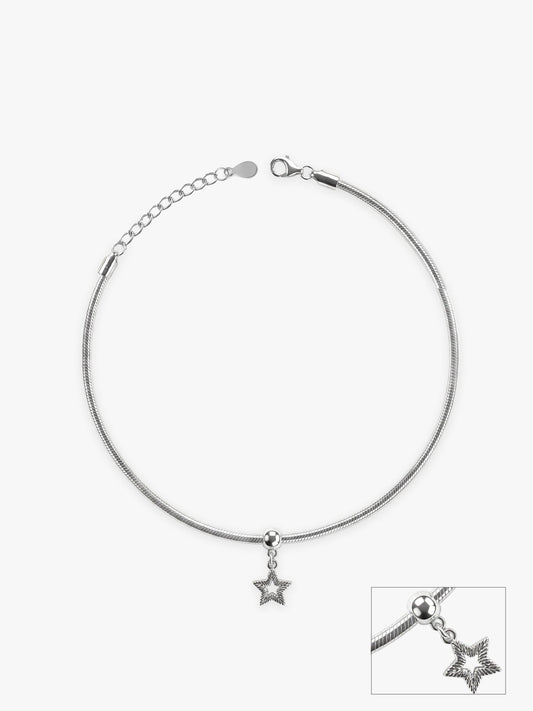 Silver Classic Star Anklet