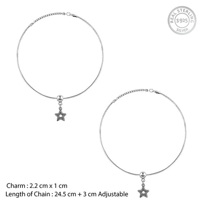 Silver Classic Star Anklet