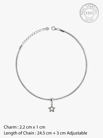 Silver Classic Star Anklet