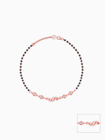 Rose Gold Love Forever Beaded Anklet