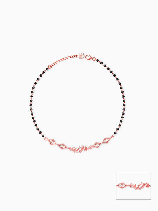 Rose Gold Love Forever Beaded Anklet