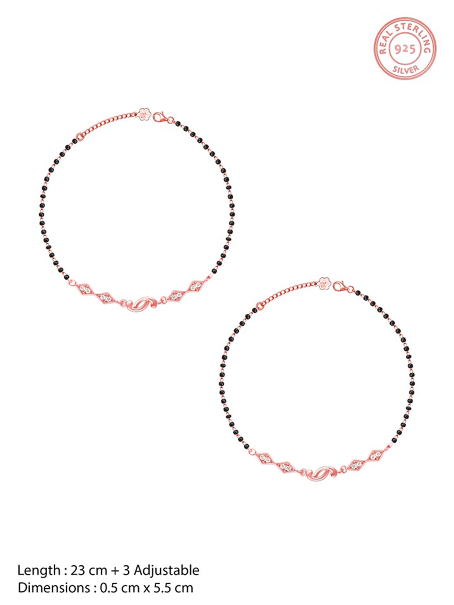 Rose Gold Love Forever Beaded Anklet