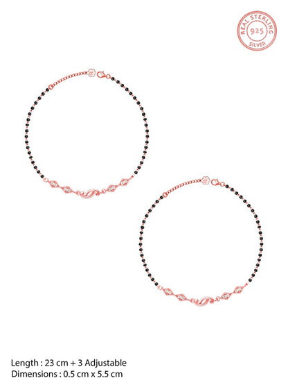 Rose Gold Love Forever Beaded Anklet