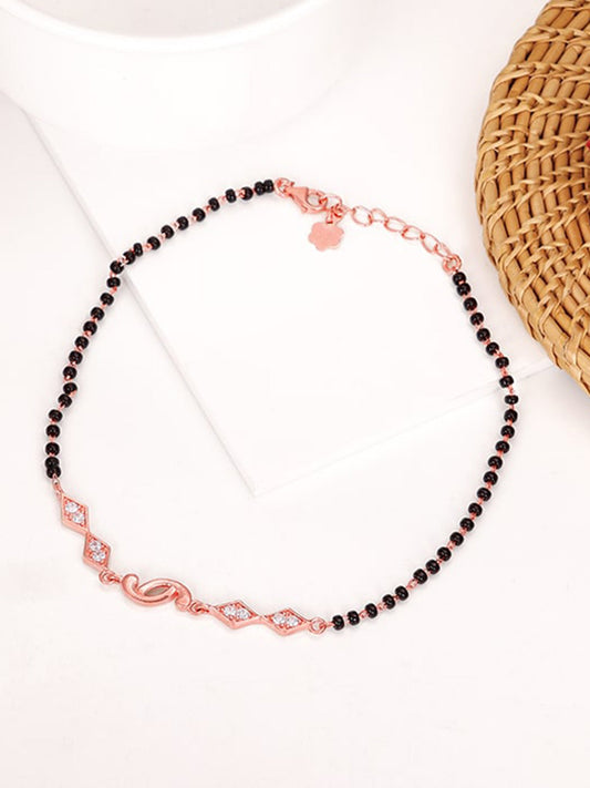 Rose Gold Love Forever Beaded Anklet