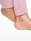 Silver Minimal Black Bead Anklet