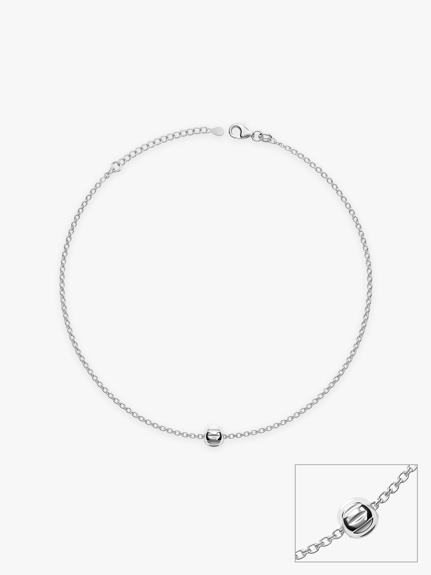 Silver Minimal Bead Anklet