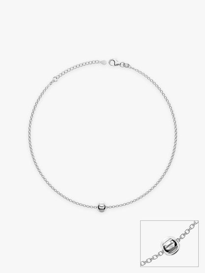 Silver Minimal Bead Anklet