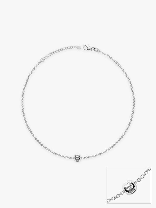 Silver Minimal Bead Anklet
