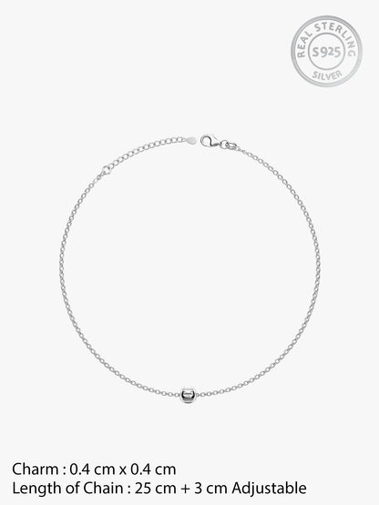 Silver Minimal Bead Anklet