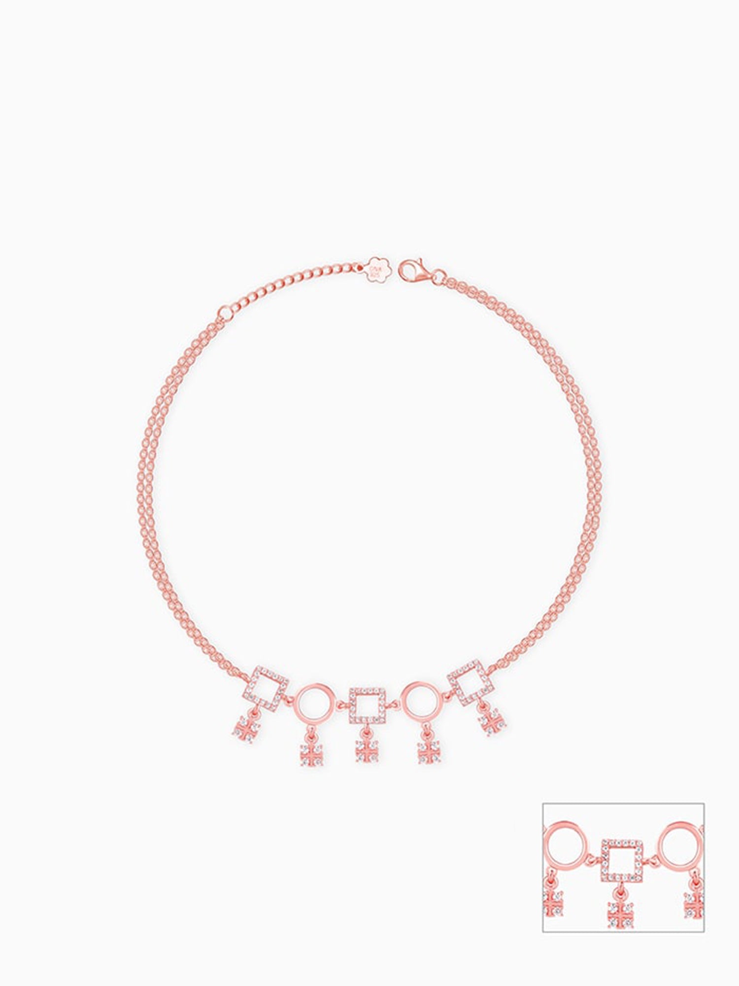 Rose Gold Geometric Anklet