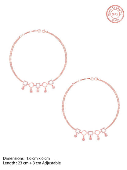 Rose Gold Geometric Anklet