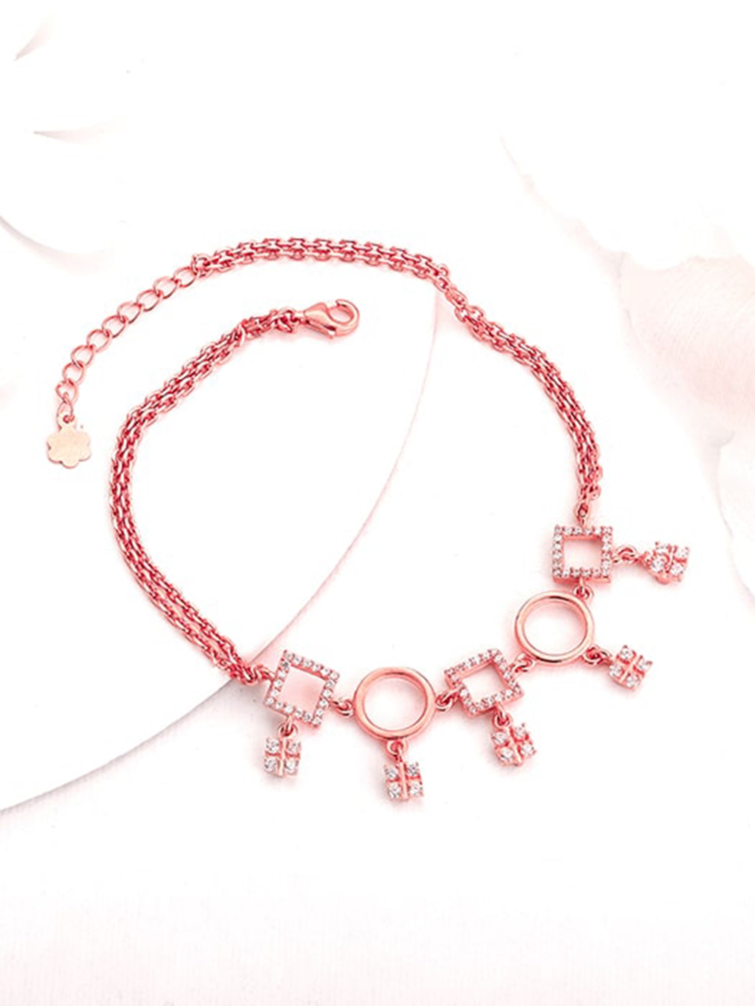 Rose Gold Geometric Anklet