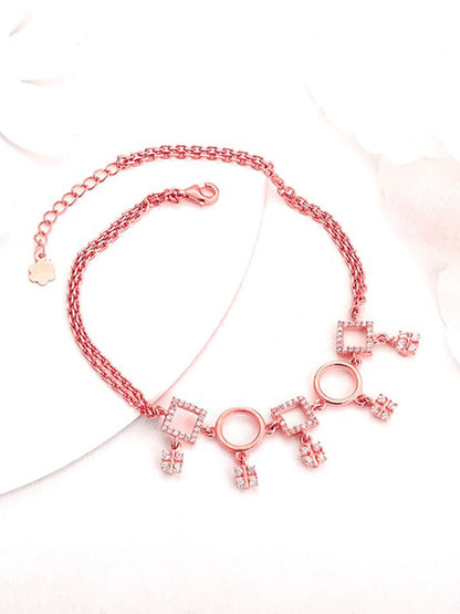 Rose Gold Geometric Anklet
