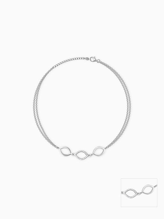 Silver Triple Marquis Anklet