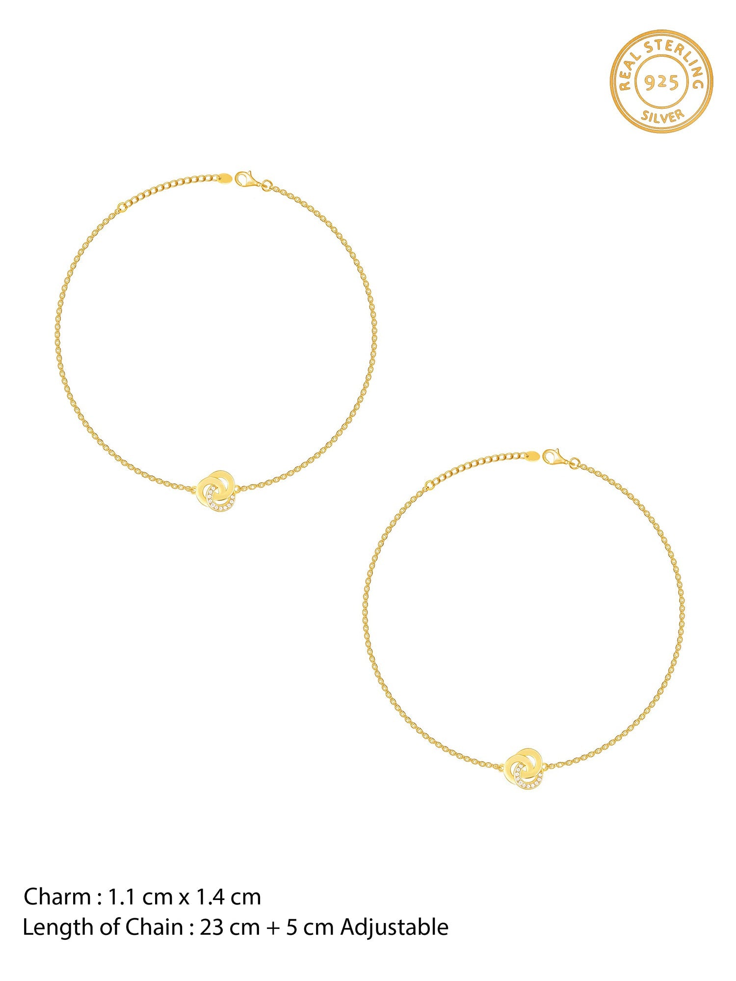 Golden Elegant Knot Anklet