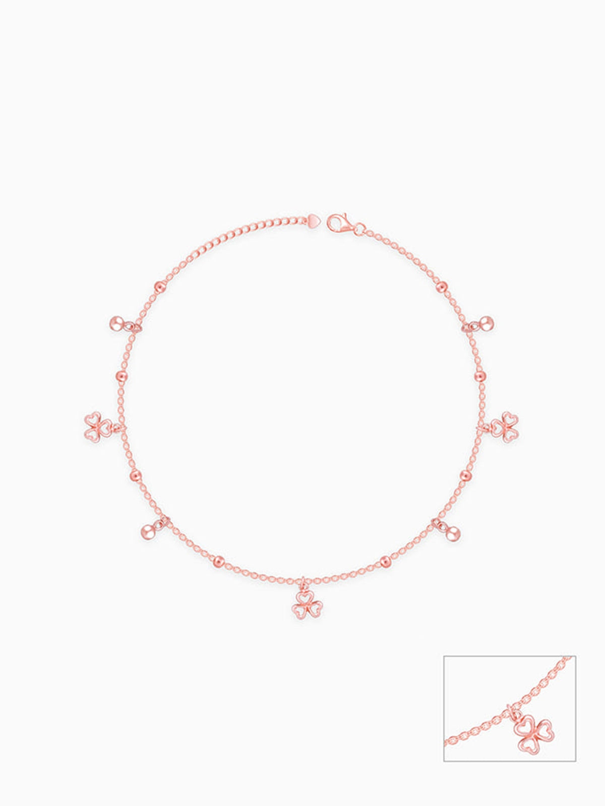 Rose Gold Chiming Clubs Anklet