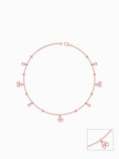 Rose Gold Chiming Clubs Anklet