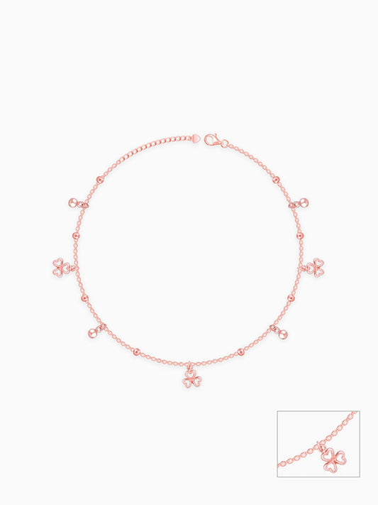 Rose Gold Chiming Clubs Anklet