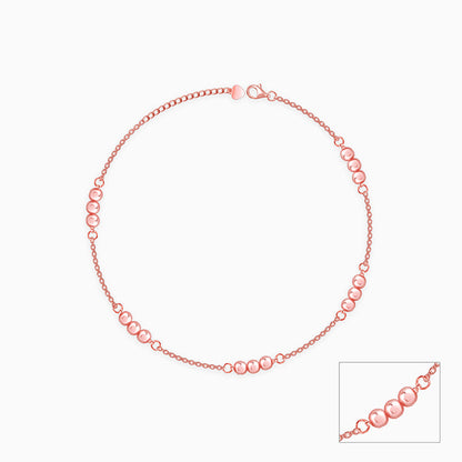 Rose Gold Triple Beads Anklet