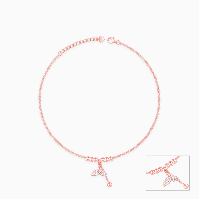 Rose Gold Mermaid Tail Anklet - view 3