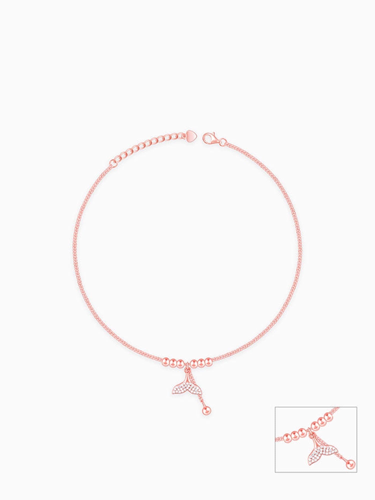 Rose Gold Mermaid Tail Anklet