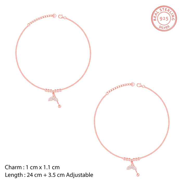 Rose Gold Mermaid Tail Anklet - view 4