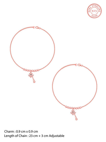 Rose Gold Chumbak Owl Anklet