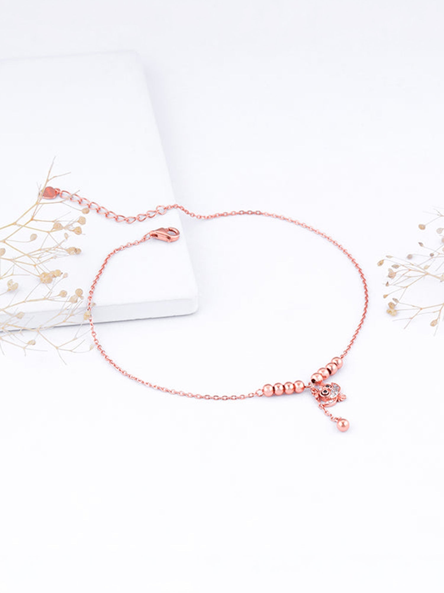 Rose Gold Chumbak Owl Anklet