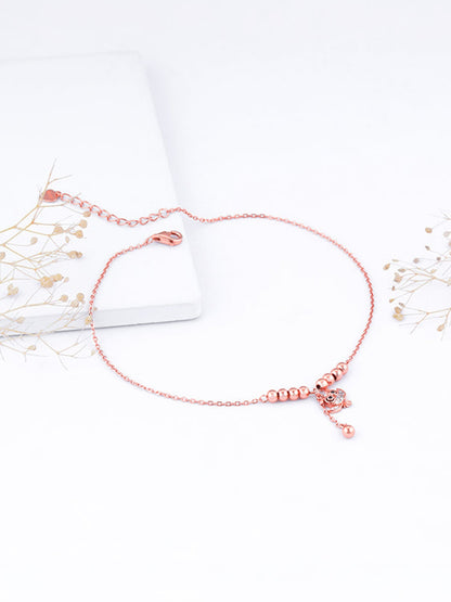Rose Gold Chumbak Owl Anklet