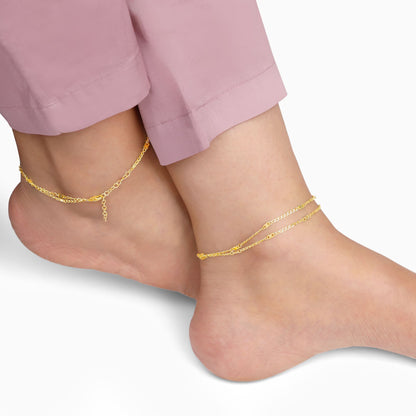 Golden Angel Bead Anklet
