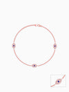 Rose Gold Evil Eye Trio Anklet