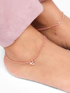 Rose Gold Butterfly Flutter Layered Anklet