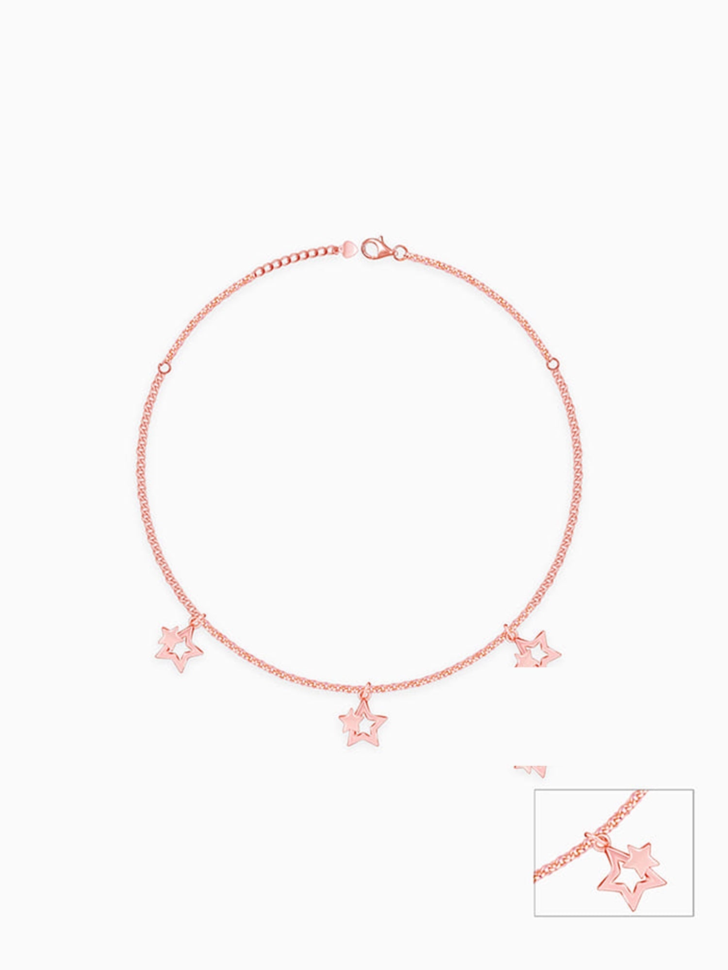Rose Gold Merging Stars Anklet