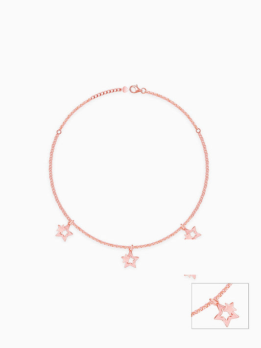 Rose Gold Merging Stars Anklet