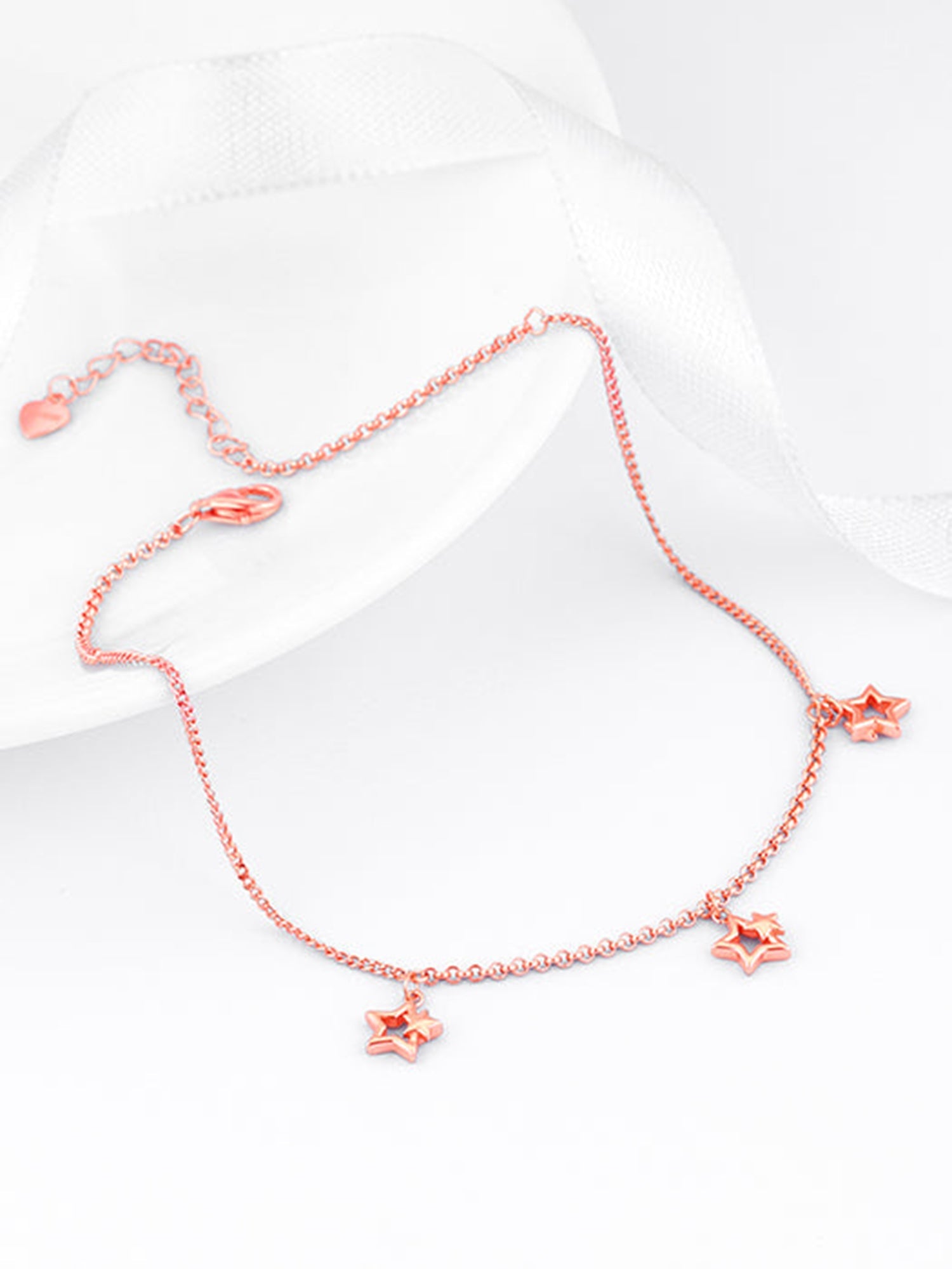 Rose Gold Merging Stars Anklet