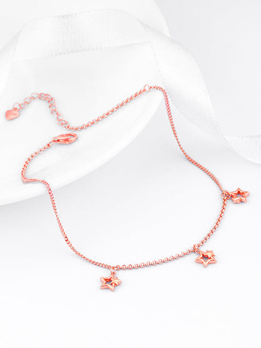 Rose Gold Merging Stars Anklet