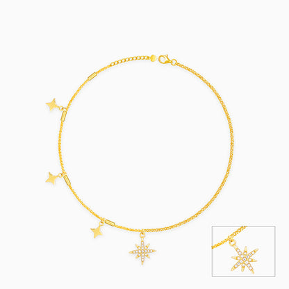 Golden North Star Anklet