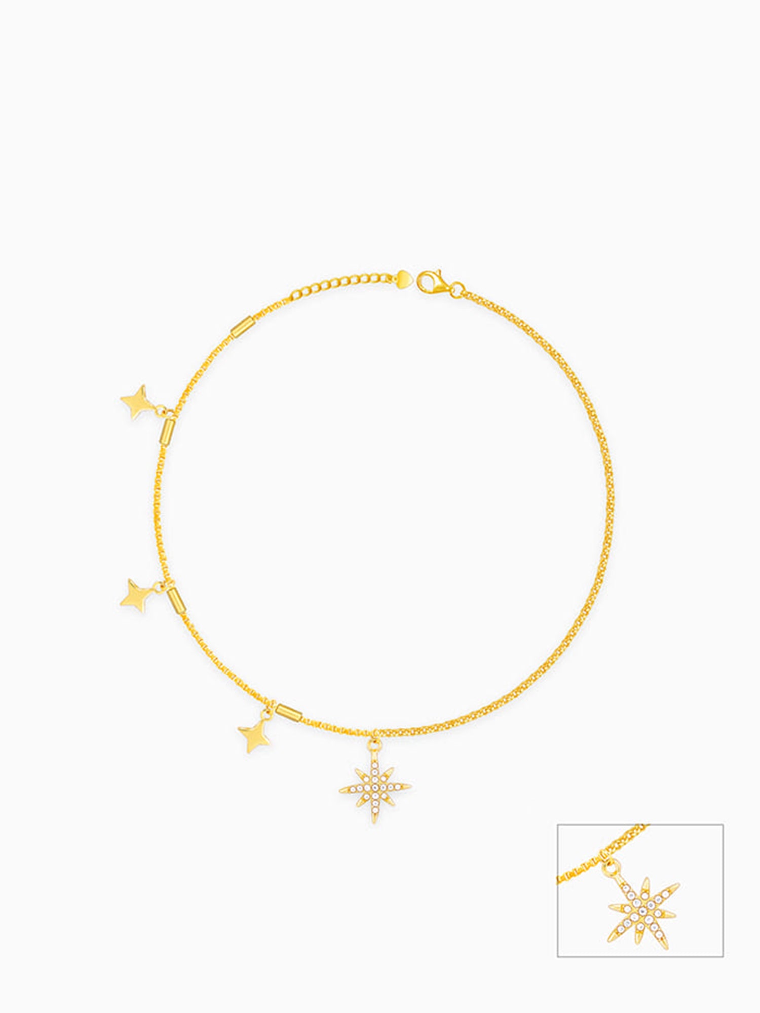 Golden North Star Anklet
