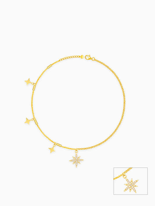 Golden North Star Anklet