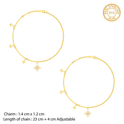 Golden North Star Anklet