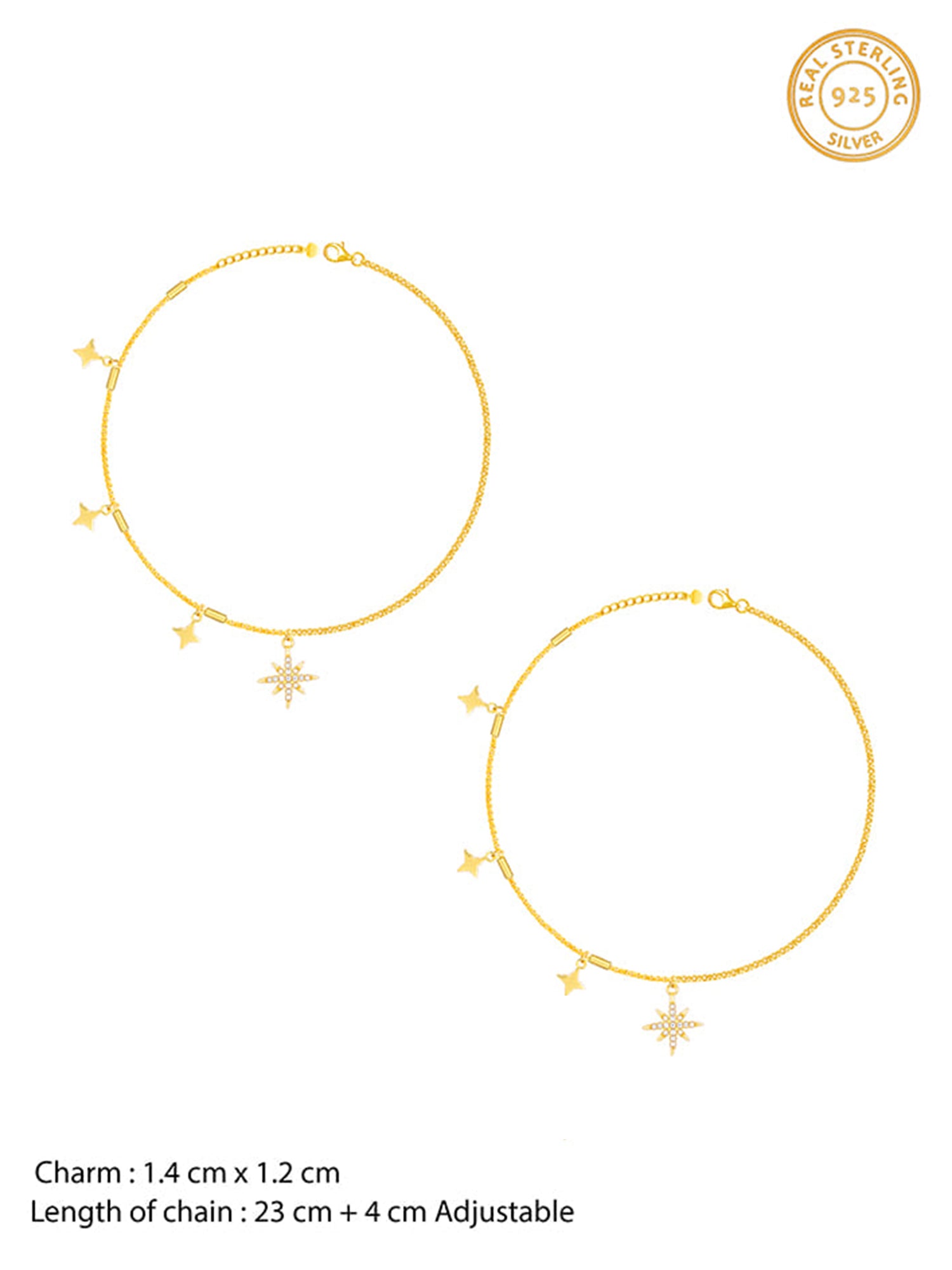 Golden North Star Anklet