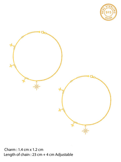 Golden North Star Anklet